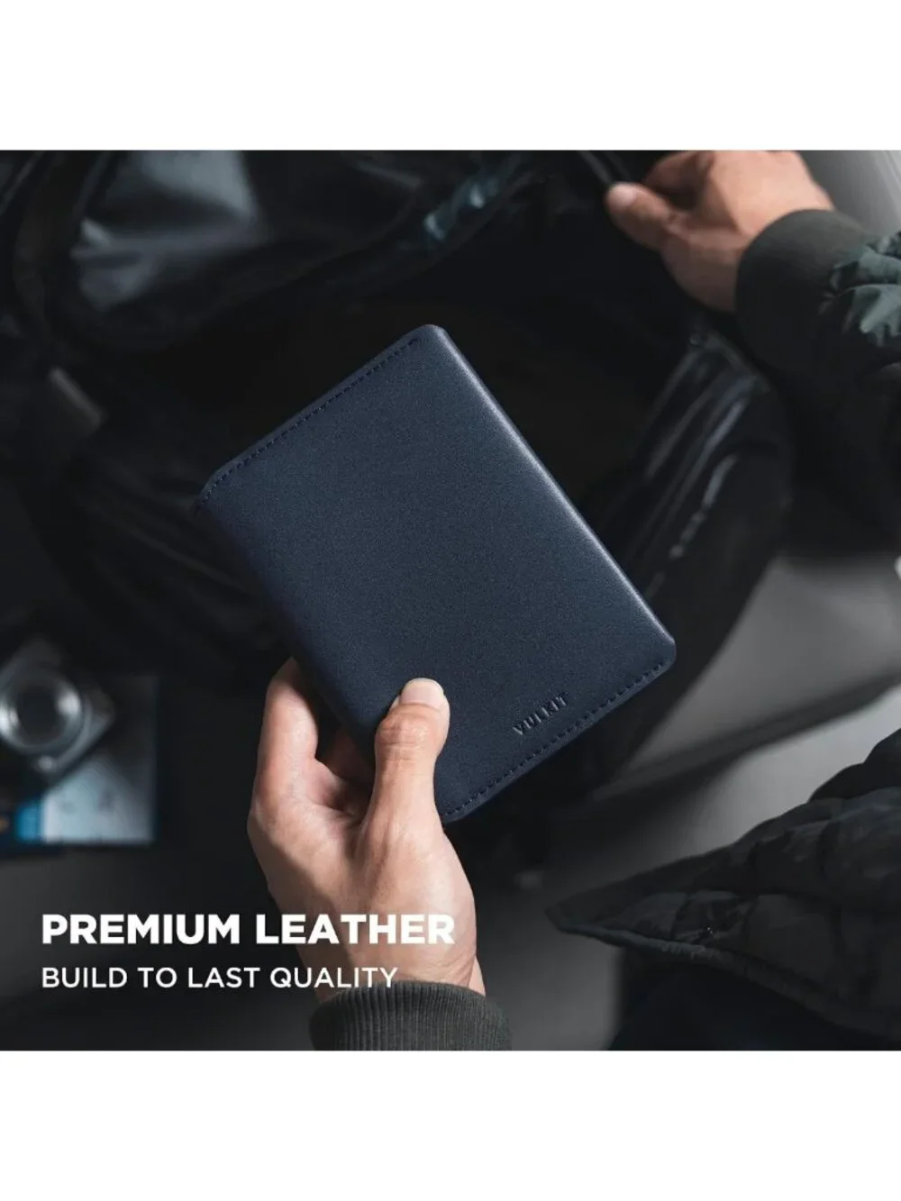Slim Minimalist RFID Blocking Passport Wallet | Leather Travel Holder for Men